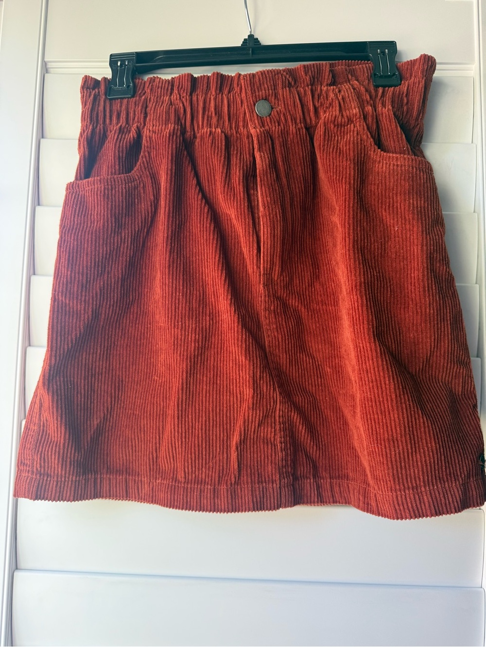 Roxy Corduroy A-Line Mini Skirt - Rust Orange